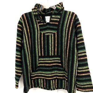Canyon Creek Mexican Poncho Drug Rug Large Sweater Hoodie Pullover L